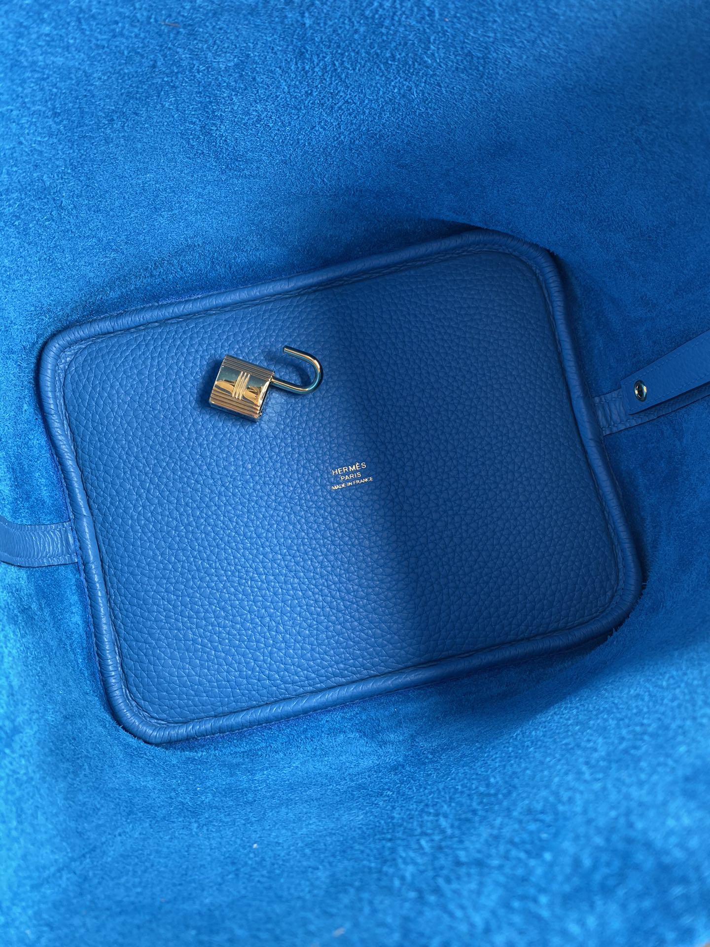 Hermes Picotin Lock 22 Bag In Blue Electric Clemence Leather